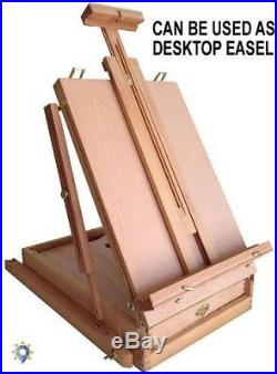 French Easel Portable Vintage Folding Table Wooden Artist Case Painters Box NEW