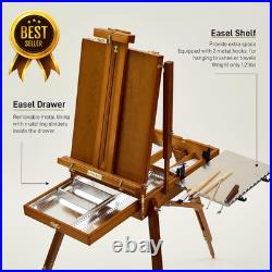 French Easel for Painting Deluxe Beech Wood Sketchbox Field and Studio Easel Sta