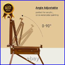 French Easel for Painting Deluxe Beech Wood Sketchbox Field and Studio Easel Sta