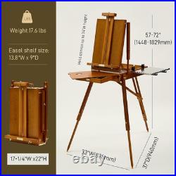 French Easel for Painting, Deluxe Beech Wooden Field & Studio Sketchbox Easel St