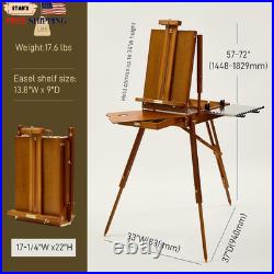 French Easel for Painting Deluxe Beech Wooden Field & Studio Sketchbox Easel St