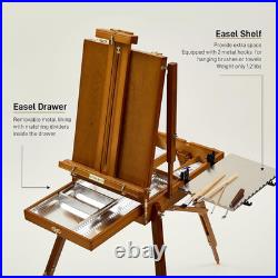 French Easel for Painting, Deluxe Beech Wooden Field & Studio Sketchbox Easel St French Easel for Painting, Deluxe Beech Wooden Field & Studio Sketchbox Easel St