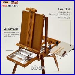 French Easel for Painting Deluxe Beech Wooden Field & Studio Sketchbox Easel St