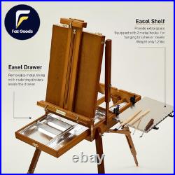 French Easel for Painting, Deluxe Beech Wooden Field & Studio Sketchbox Easel St