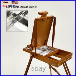 French Easel for Painting Deluxe Beech Wooden Field & Studio Sketchbox Easel St