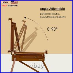 French Easel for Painting Deluxe Beech Wooden Field & Studio Sketchbox Easel St