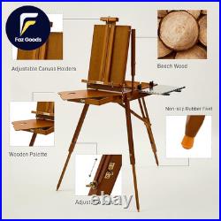 French Easel for Painting, Deluxe Beech Wooden Field & Studio Sketchbox Easel St
