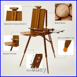 French Easel for Painting, Deluxe Beech Wooden Field & Studio Sketchbox Easel St