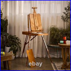 French Easel for Painting, Deluxe Beech Wooden Field & Studio Sketchbox Easel St
