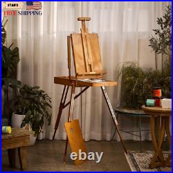 French Easel for Painting Deluxe Beech Wooden Field & Studio Sketchbox Easel St