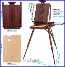 French Easel for Painting Holds Canvas up to 34 Plein Air Easels