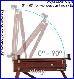 French Easel for Painting Holds Canvas up to 34 Plein Air Easels