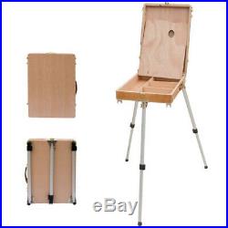 French Style Easel & Sketchbox with Storage Box, Wooden Palette, Adjustable