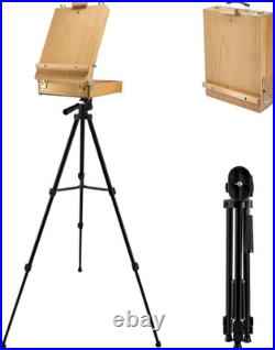 French Style Easel with Beech Wood & Aluminum Tripod Light Weight Plein Air Ea