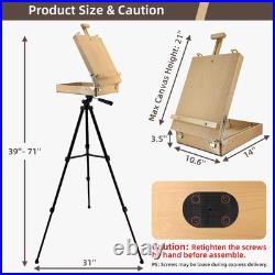 French Style Easel with Beech Wood & Aluminum Tripod Light Weight Plein Air Ea