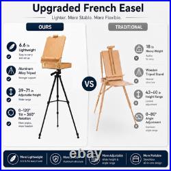 French Style Easel with Beech Wood & Aluminum Tripod Light Weight Plein Air Ea