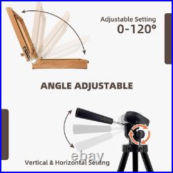 French Style Easel with Beech Wood & Aluminum Tripod Light Weight Plein Air Ea