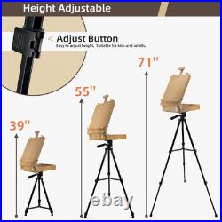 French Style Easel with Beech Wood & Aluminum Tripod Light Weight Plein Air Ea