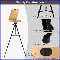 French Style Easel with Beech Wood & Aluminum Tripod Light Weight Plein Air Ea