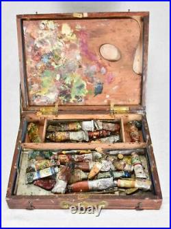 French painter's box with palette from the 1940s