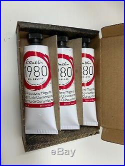 Gamblin 1980 Oil Colors 37 mls each (48) boxes of 3= 144 Tubes of Oil Paints NEW