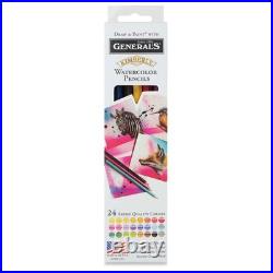 General's Kimberly Watercolor Pencil Set Assorted Colors, Set of 24