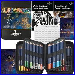 Gold Standard 72 Oil-Based Colour Pencils with Handbook & Tutorial Included