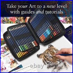 Gold Standard 72 Oil-Based Colour Pencils with Handbook & Tutorial Included