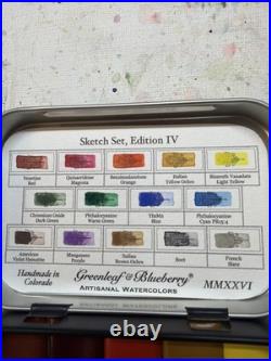 Greenleaf & Blueberry Handmade Watercolors, Sketcher's Set, Edition IV, New