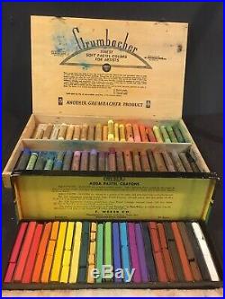 Grumbacher 40 soft pastels Wood Box + 24 Weber Aqua Pastel Crayons