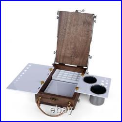 HHMKK Tabletop Easel Box with Watercolor Palette Empty, Portable Travel Easel