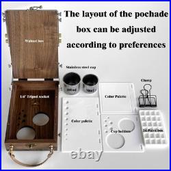 HHMKK Tabletop Easel Box with Watercolor Palette Empty, Portable Travel Easel