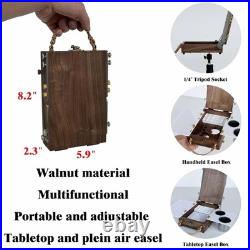 HHMKK Tabletop Easel Box with Watercolor Palette Empty, Portable Travel Easel