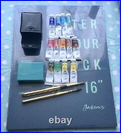 Handmade Brass Watercolour Bijou Box With Paints, Pad And Brushes
