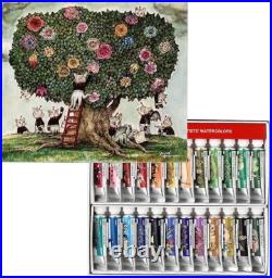 Higuchi Yukko X Holbein Collaboration Transparent Watercolor Paint. 24 Set (5mL)