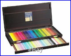 Holbein Artist Coloured Pencil 100 Colours Set in Wooden Box, Free EMS Shipping