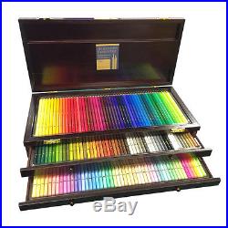 Holbein Artist Coloured Pencil 150 Colours Set in Wooden Box, Free EMS Shipping