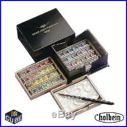 Holbein Artists' Pan 48 Water Color Set Cube Box with Brush Palette PN699