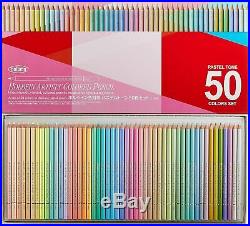 Holbein Colored Pencils Pastel Tone Set 50 Colors Paper Box Express delivery