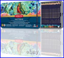 Inktense Color Pencils, 36-Piece Tin Set, 4mm Round Core, Watercolor Drawing