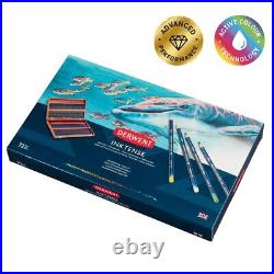 Inktense Pencils 72 Wooden Box, Set of 72, Premium 4mm Round Core, Firm, Wate