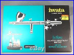 Iwata Eclipse Hp-CS Gravity Feed Airbrush Used in Box