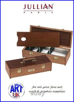 JULLIAN Professional Artist TOOL BOX handle & palette Dark wood storage box