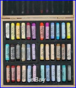 Jack Richeson 36 Assorted Handmade Soft Pastels In A Wooden Box