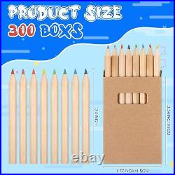 Janlaugh 300 Boxes Mini Colored Pencils for Kids 3.5 Inch Bulk Color Pencils