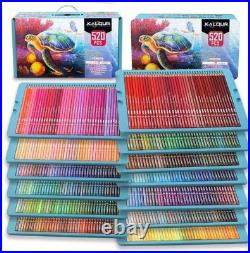 KALOUR Pro Colored Pencils, Set of 520 Colors, Artists Soft Core w Vibrant Colors