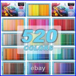 KALOUR Pro Colored Pencils, Set of 520 Colors, Artists Soft Core w Vibrant Colors