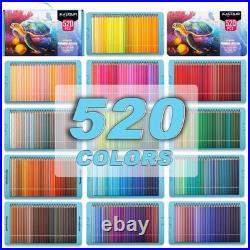 KALOUR Pro Colored Pencils, Set of 520 Colors, Artists Soft Core with Vibrant C