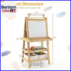 Kids Art Easel, 3 in 1 Double-Sided Painting Easel WithMagnetic Whiteboard, Chalkb