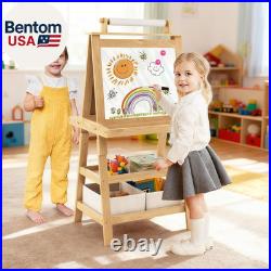 Kids Art Easel, 3 in 1 Double-Sided Painting Easel WithMagnetic Whiteboard, Chalkb